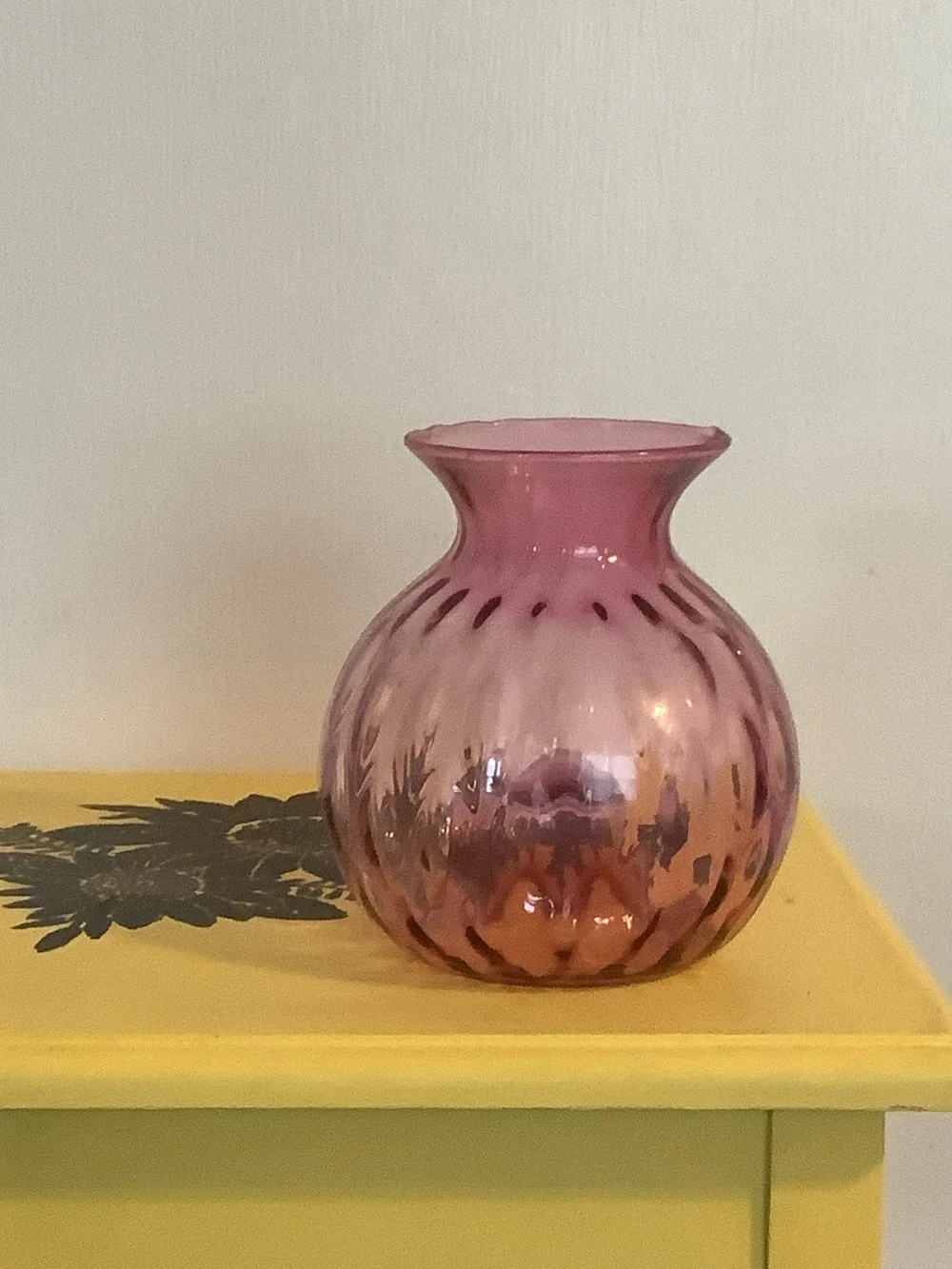 Pink Blown Glass Decorative Vase